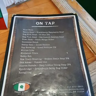menu