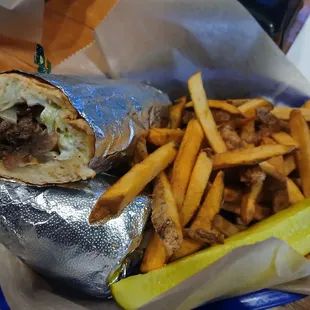 Cheesesteak &amp; fries-- also Very Good