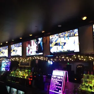 Lots of screens to watch sports.