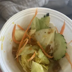 Salad that comes with lunch special-peanut dressing was delicious