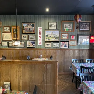 tables and chairs in a restaurant