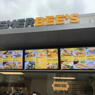 Front of kiosk with menu