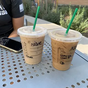 Chai tea latte and cold brew