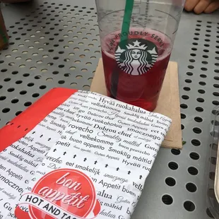 Roasted Turkey Gouda Sandwich and Passion Iced tea! So yummy today!