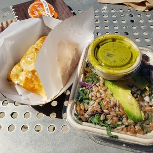 a sandwich and a salad