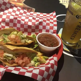 fried flour tacos and boulevard wheat - so good