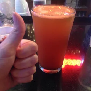 Rd beer with zing zang mix