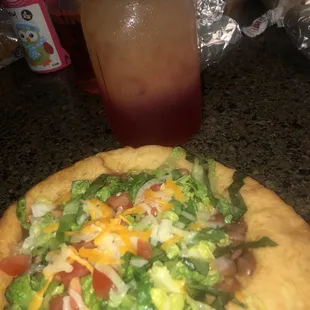 Vegetarian fry bread &amp; Sunset lemonade