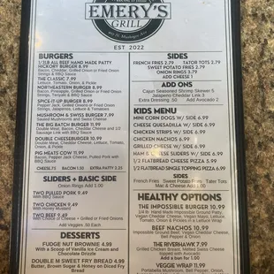 Menus