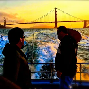 A couple of buddies of mine admiring the view as we left San Francisco Bay.