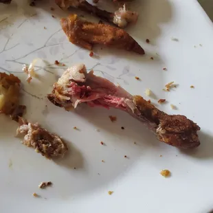 a half eaten plate of food