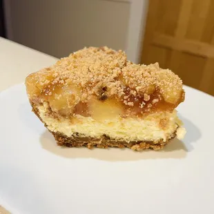 Beautiful apple pie cheesecake slice for &quot;Pi(e) Day&quot; - get this!