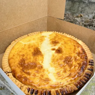 Custard pie - be sure to call ahead for availability  ($24 incl tax, 5/2023)
