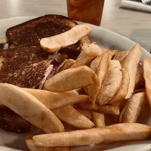 Beef and turkey on grilled sourdough