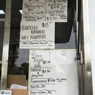 Old specials menu - June 2023