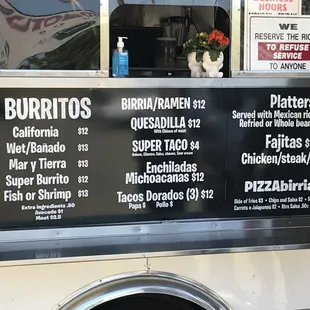 New printed specials menu - July 2023