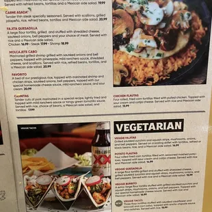 House specials and vegetarian