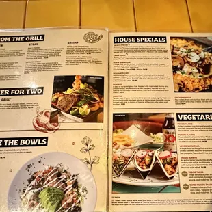 2024 menu of bowls, specials, vegetarian meals, etc.