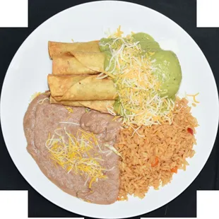  a plate of mexican food