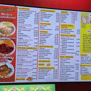 menu
