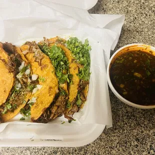 Birria Tacos so delicious!!My new taco shop to go to!