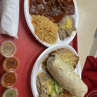 Beef Burrito and Chile Colorado