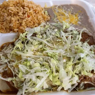 Chicken Two Enchiladas (w/ Meat)