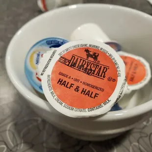 Half &amp; Half provided with coffee