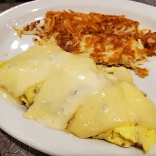 Mushroom Swiss &amp; Sausage omelette ($11.99)