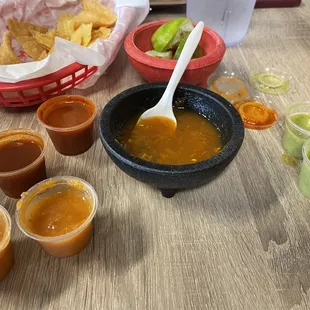 a table full of food