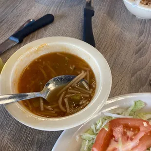 Side of Mexican soup to start