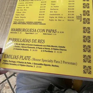 menu