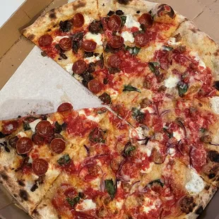 Half OG and half mushroom + pepperoni