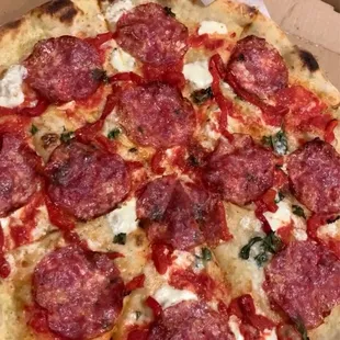Sopressata and Roasted Peppers Pizza