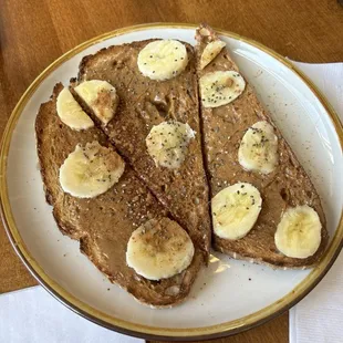 Peanut butter and banana toast