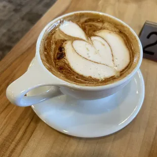 Honey bear latte with almond milk