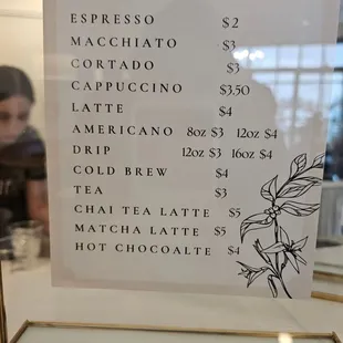 price list