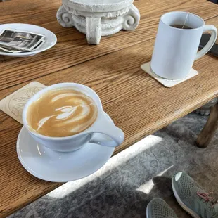 Latte and Earl Grey tea