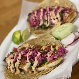 two tacos on a plate