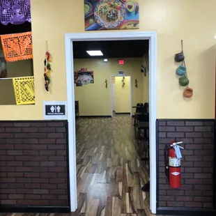 the entrance to the restaurant