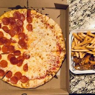 Large pizza, wings and fries - September 13, 2023