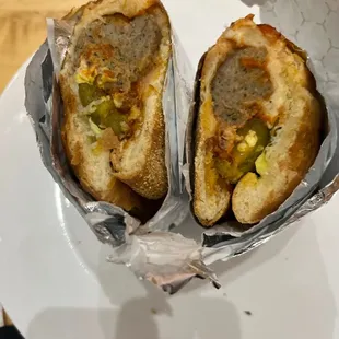 Meatball sub with jalapeños