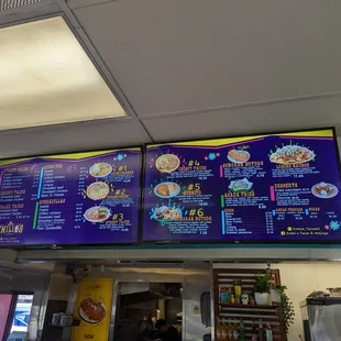 Menu board.