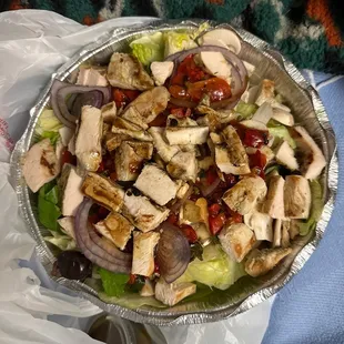 Not a salami chopped salad add grilled chicken