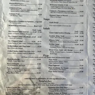 menu