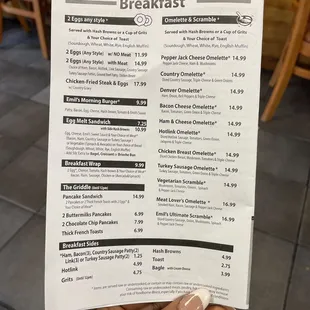 the menu