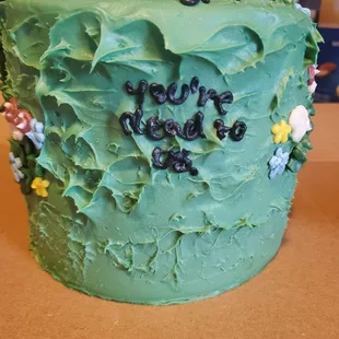  green frosted cake