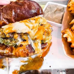 Double stacked Emmy burger - so good!!!