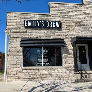 the front of the building