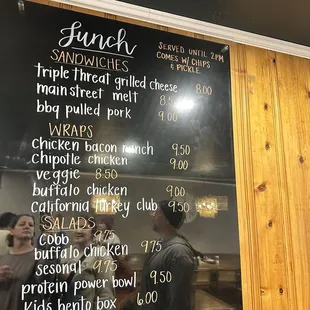 Lunch food menu